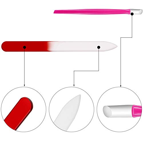 36 Pieces Rubber Nail Cuticle Pusher Plastic Handle Nail Cleaner and Glass Na...