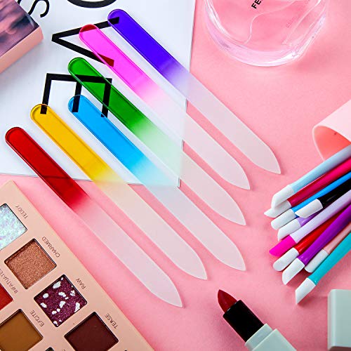 36 Pieces Rubber Nail Cuticle Pusher Plastic Handle Nail Cleaner and Glass Na...
