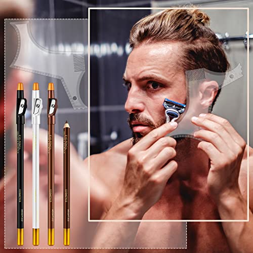 5 Pieces Beard Shaping and Styling Tool Barber Pencil Edge Hairline Beard Tra...