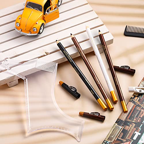 5 Pieces Beard Shaping and Styling Tool Barber Pencil Edge Hairline Beard Tra...