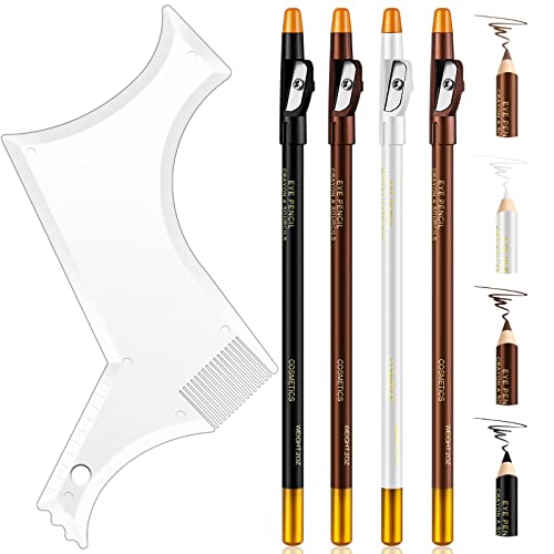 5 Pieces Beard Shaping and Styling Tool Barber Pencil Edge Hairline Beard Tra...