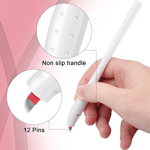 5 Pieces Microblading Disposable Tools 12 Pin Disposable Microblading Pens Ma...