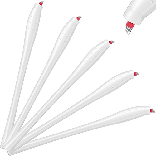 5 Pieces Microblading Disposable Tools 12 Pin Disposable Microblading Pens Ma...