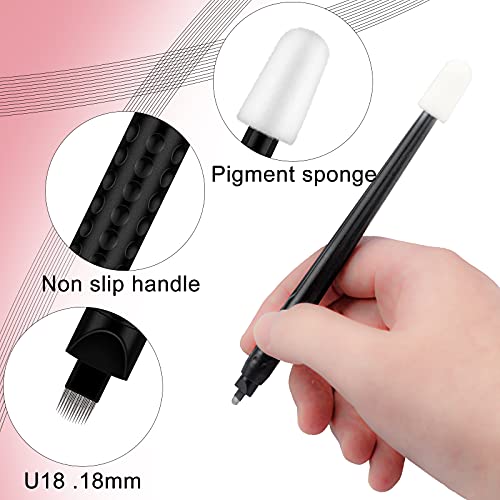 5 Pieces Microblading Disposable Tools U18 18mm Disposable Microblading Pen U...