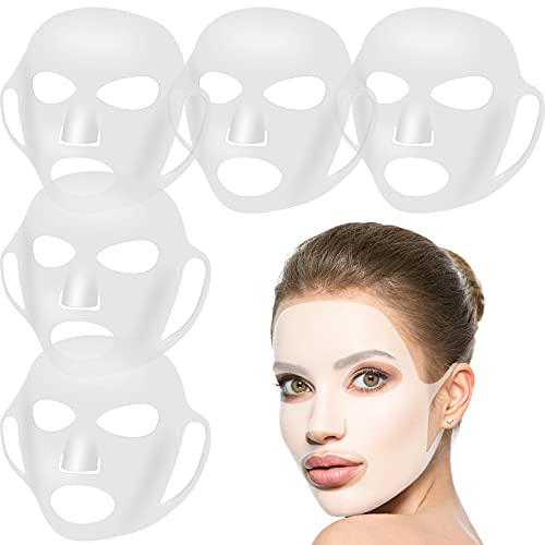5 Pieces Reusable Silicone Facial Mask Facial Mask Cover Silicone Skin Mask R...