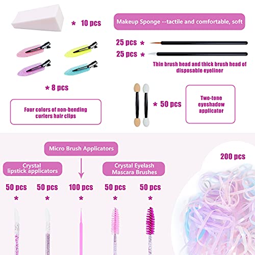 618 Pieces Crystal makeup tool kit, including eyeliner brush mascara stick, l...