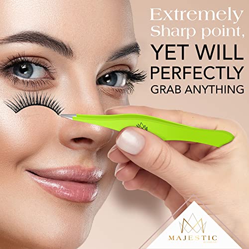 Fine Point + Slant Tweezers for Women and Men – Splinter, Ticks, Facial, Chin...