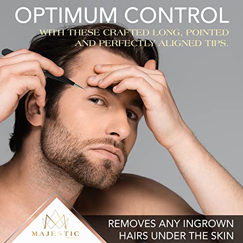 Fine Point Tweezers for Women and Men – Splinter, Ticks, Facial or Chin Hair,...