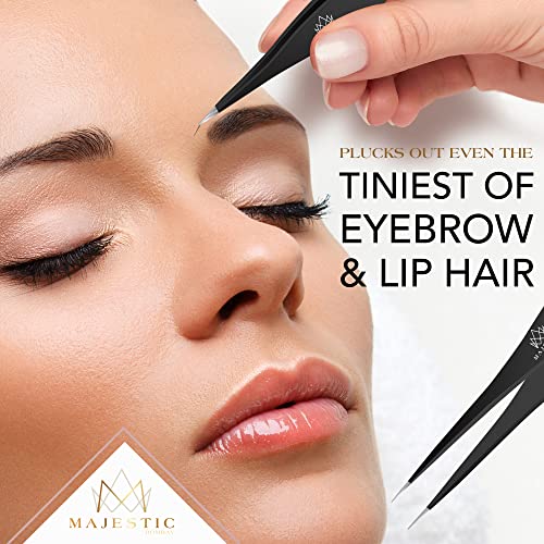 Fine Point Tweezers for Women and Men – Splinter, Ticks, Facial or Chin Hair,...