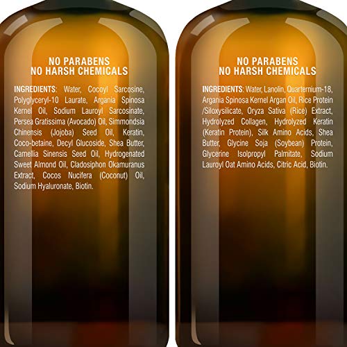 Argan Oil Shampoo and Conditioner, from Majestic Pure, Improve formula Sulfat...