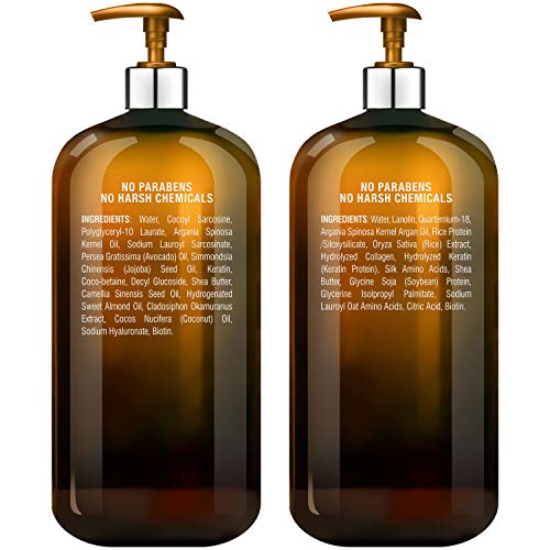 Argan Oil Shampoo and Conditioner, from Majestic Pure, Improve formula Sulfat...