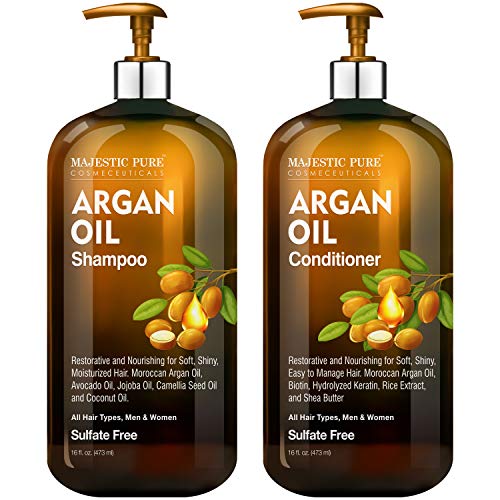 Argan Oil Shampoo and Conditioner, from Majestic Pure, Improve formula Sulfat...
