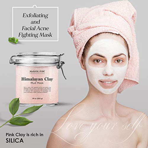 Himalayan Clay Mud Mask for Face and Body by Majestic Pure - Exfoliating and ...