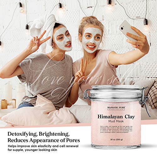 Himalayan Clay Mud Mask for Face and Body by Majestic Pure - Exfoliating and ...
