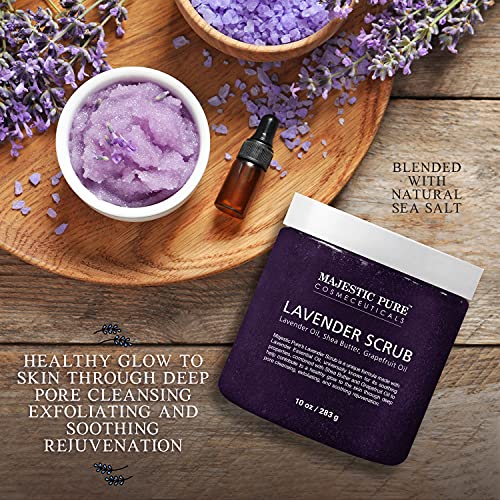 Lavender Oil Body Scrub Exfoliator with Shea Butter and Grapefruit Oil by Maj...