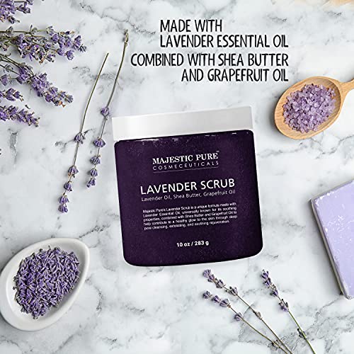 Lavender Oil Body Scrub Exfoliator with Shea Butter and Grapefruit Oil by Maj...