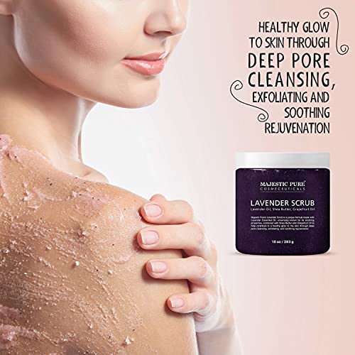 Lavender Oil Body Scrub Exfoliator with Shea Butter and Grapefruit Oil by Maj...