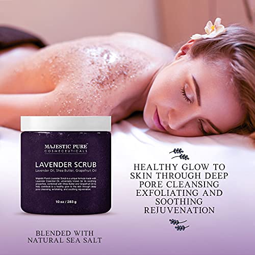 Lavender Oil Body Scrub Exfoliator with Shea Butter and Grapefruit Oil by Maj...