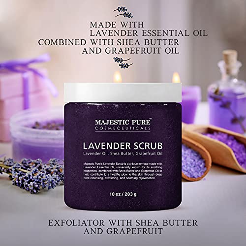 Lavender Oil Body Scrub Exfoliator with Shea Butter and Grapefruit Oil by Maj...