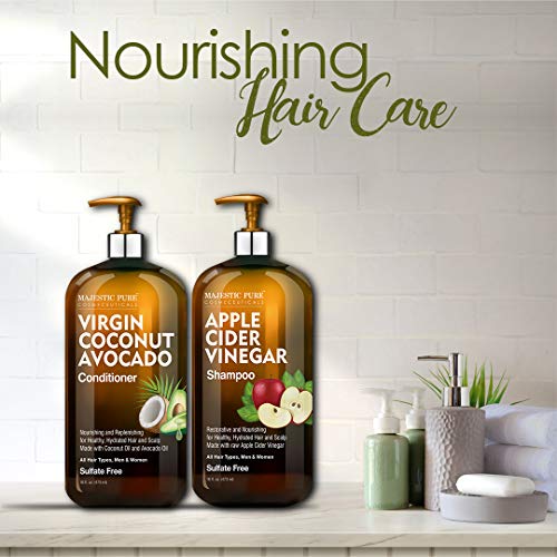 MAJESTIC PURE Apple Cider Vinegar Shampoo and Avocado Coconut Conditioner Set...