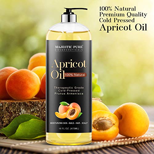 Majestic Pure Apricot Oil, 100% Pure and Natural, Cold-Pressed, Apricot Kerne...