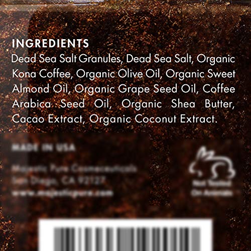 MAJESTIC PURE Arabica Coffee Scrub - All Natural Body Scrub for Skin Care, St...