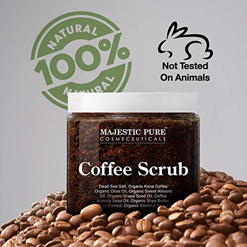 MAJESTIC PURE Arabica Coffee Scrub - All Natural Body Scrub for Skin Care, St...