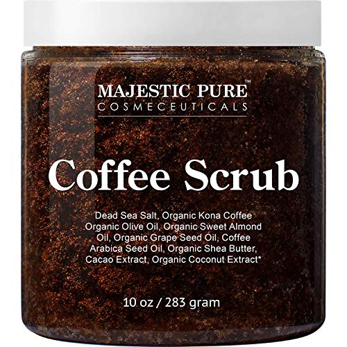 MAJESTIC PURE Arabica Coffee Scrub - All Natural Body Scrub for Skin Care, St...