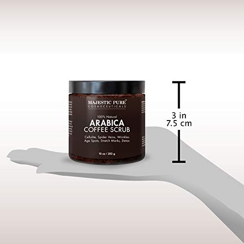 MAJESTIC PURE Arabica Coffee Scrub - All Natural Body Scrub for Skin Care, St...