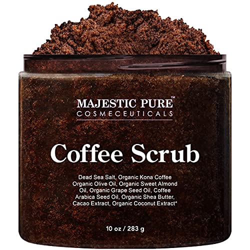 MAJESTIC PURE Arabica Coffee Scrub - All Natural Body Scrub for Skin Care, St...