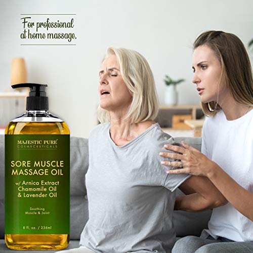 MAJESTIC PURE Arnica Sore Muscle Massage Oil for Body - Best Natural Therapy ...