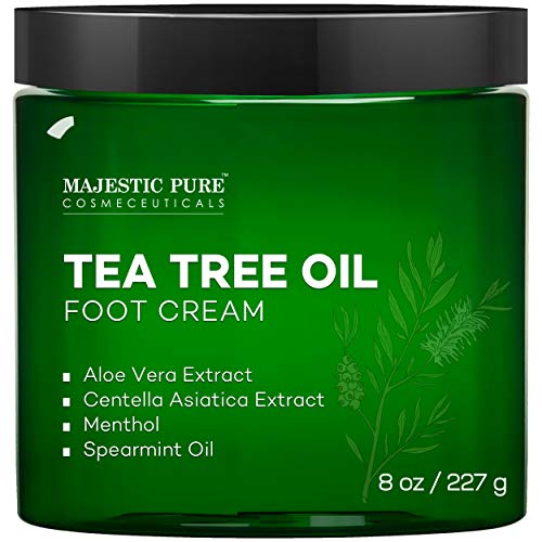 MAJESTIC PURE Athletes Foot Cream with Tea Tree Oil, Aloe & Spearmint - Hydra...