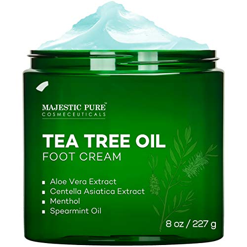 MAJESTIC PURE Athletes Foot Cream with Tea Tree Oil, Aloe & Spearmint - Hydra...