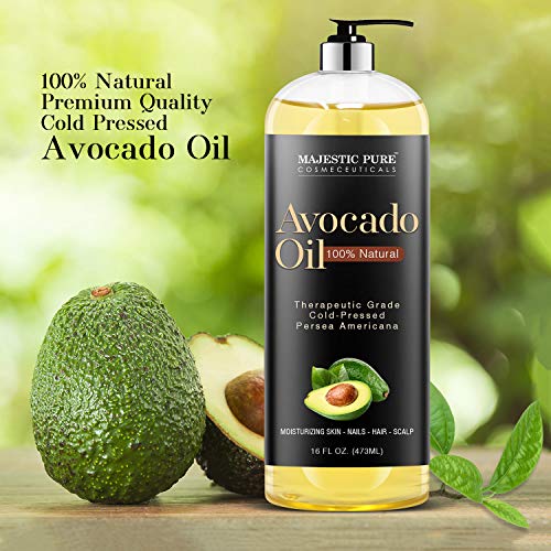 Majestic Pure Avocado Oil for Hair and Skin - 100% Pure and Natural, Cold-Pre...