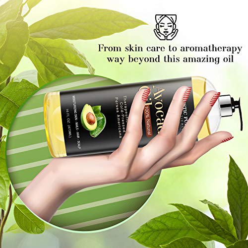Majestic Pure Avocado Oil for Hair and Skin - 100% Pure and Natural, Cold-Pre...