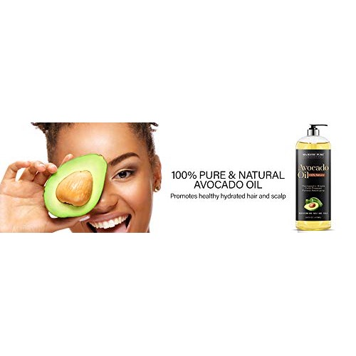 Majestic Pure Avocado Oil for Hair and Skin - 100% Pure and Natural, Cold-Pre...