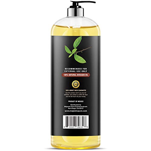 Majestic Pure Avocado Oil for Hair and Skin - 100% Pure and Natural, Cold-Pre...