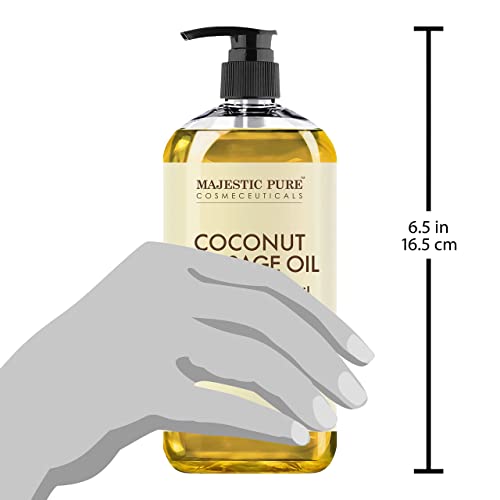 MAJESTIC PURE Coconut Massage Oil - Ultra-glide Formula with Soothing Aroma -...