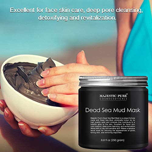 Majestic Pure Dead Sea Mud Mask for Face and Body - Natural Skin Care for Wom...