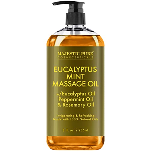 MAJESTIC PURE Eucalyptus Mint Massage Oil - Invigorating, Refreshing, and Rel...