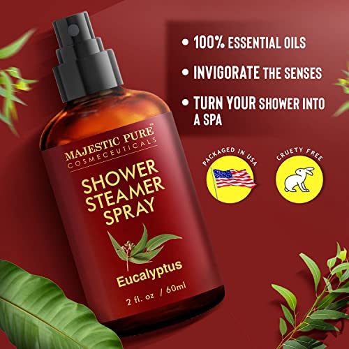 MAJESTIC PURE Eucalyptus Shower Steamer Spray - Aromatherapy Shower Spray - 1...