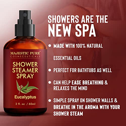 MAJESTIC PURE Eucalyptus Shower Steamer Spray - Aromatherapy Shower Spray - 1...