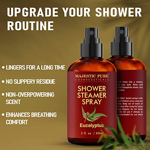 MAJESTIC PURE Eucalyptus Shower Steamer Spray - Aromatherapy Shower Spray - 1...