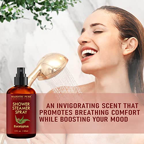 MAJESTIC PURE Eucalyptus Shower Steamer Spray - Aromatherapy Shower Spray - 1...