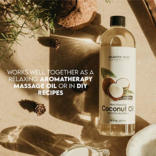 Majestic Pure Fractionated Coconut Oil - Relaxing Massage Oil, Liquid Carrier...