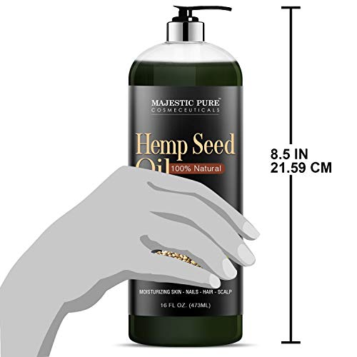 Majestic Pure Hemp Seed Oil, 100% Pure and Natural, Cold-Pressed, Moisturizin...