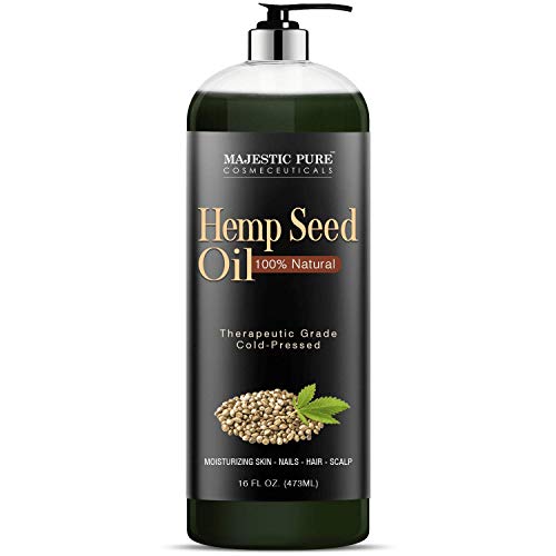 Majestic Pure Hemp Seed Oil, 100% Pure and Natural, Cold-Pressed, Moisturizin...