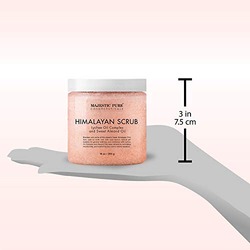 MAJESTIC PURE Himalayan Salt Body Scrub with Lychee Oil, Exfoliating Salt Scr...