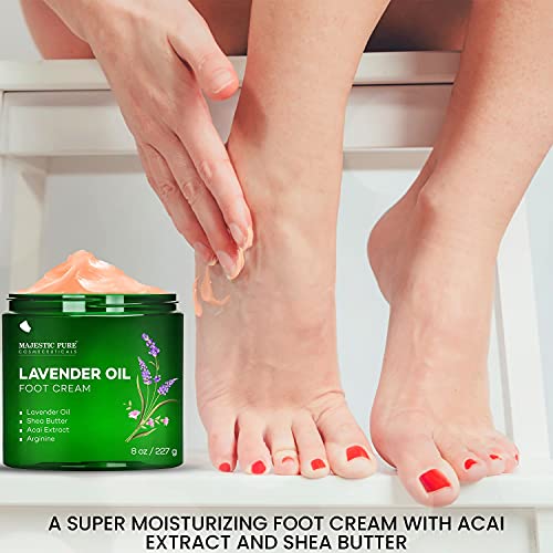 MAJESTIC PURE Lavender Oil Foot Cream, Warming Cream - Calluses, Dry Cracked ...