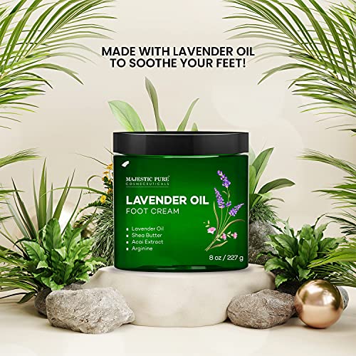 MAJESTIC PURE Lavender Oil Foot Cream, Warming Cream - Calluses, Dry Cracked ...